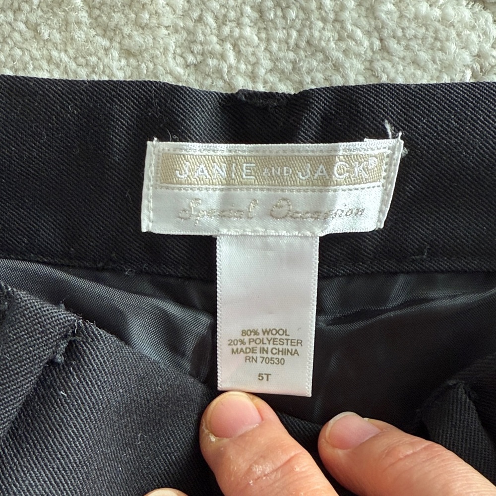 Janie & Jack Boys Black Dress Pants - Picture 2 of 4